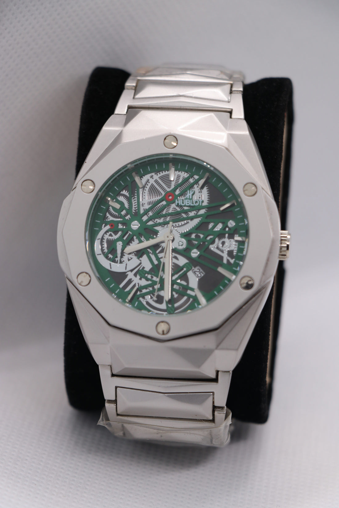 Hublot Skeleton Green Dial Stainless Steel Men's Watch