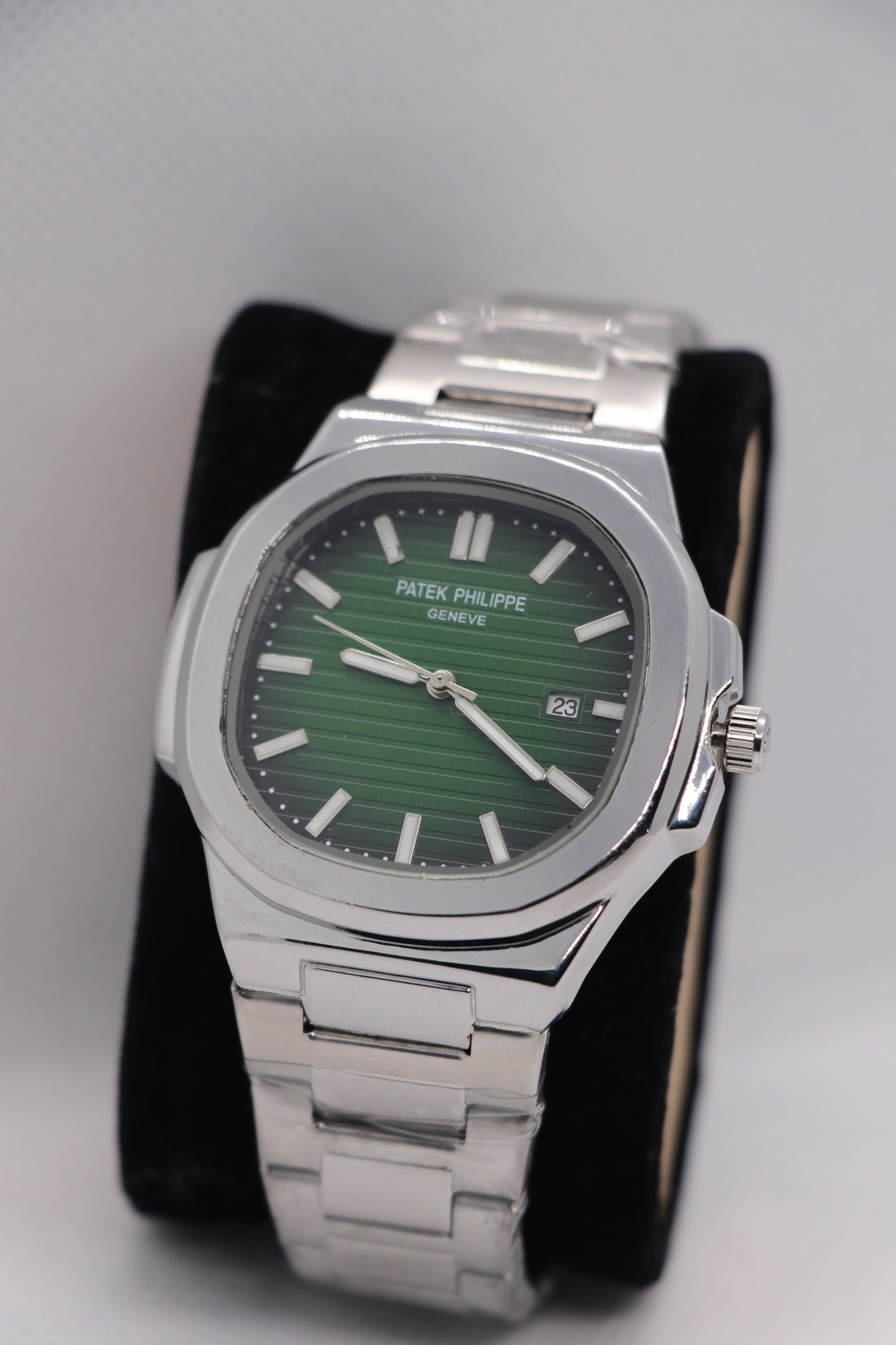 Patek Philippe Green Dial Stainless Steel Men's Watch