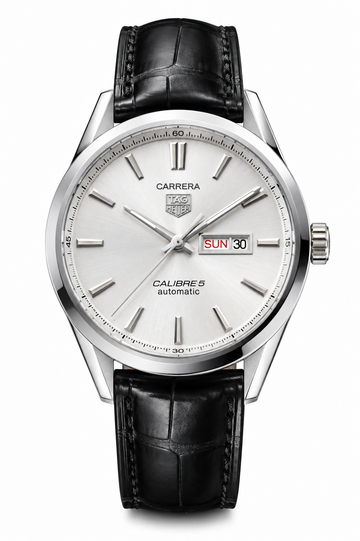 TAG Heuer Carrera White Dial Black Leather Strap Men's Watch