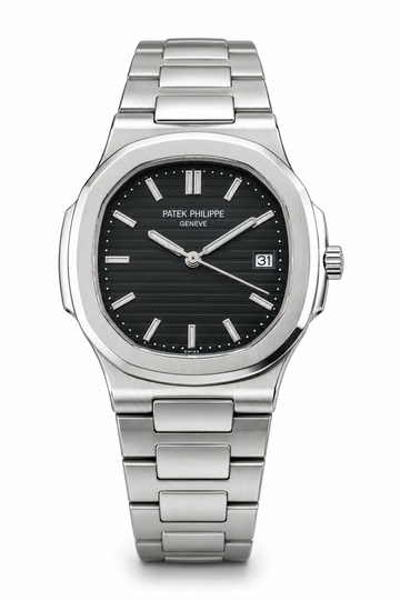 Patek Philippe Black Dial Stainless Steel Men's Watch