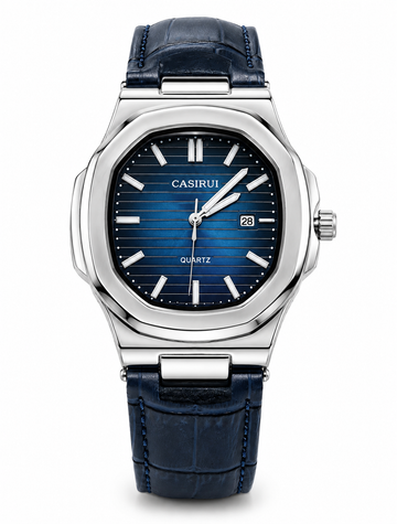 Casirui Blue Dial Blue Leather Strap Men's Watch