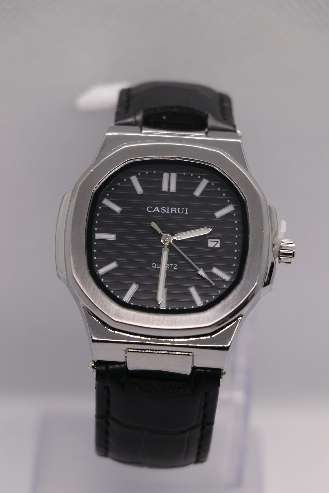 Casirui Black Dial Black Leather Strap Men's Watch