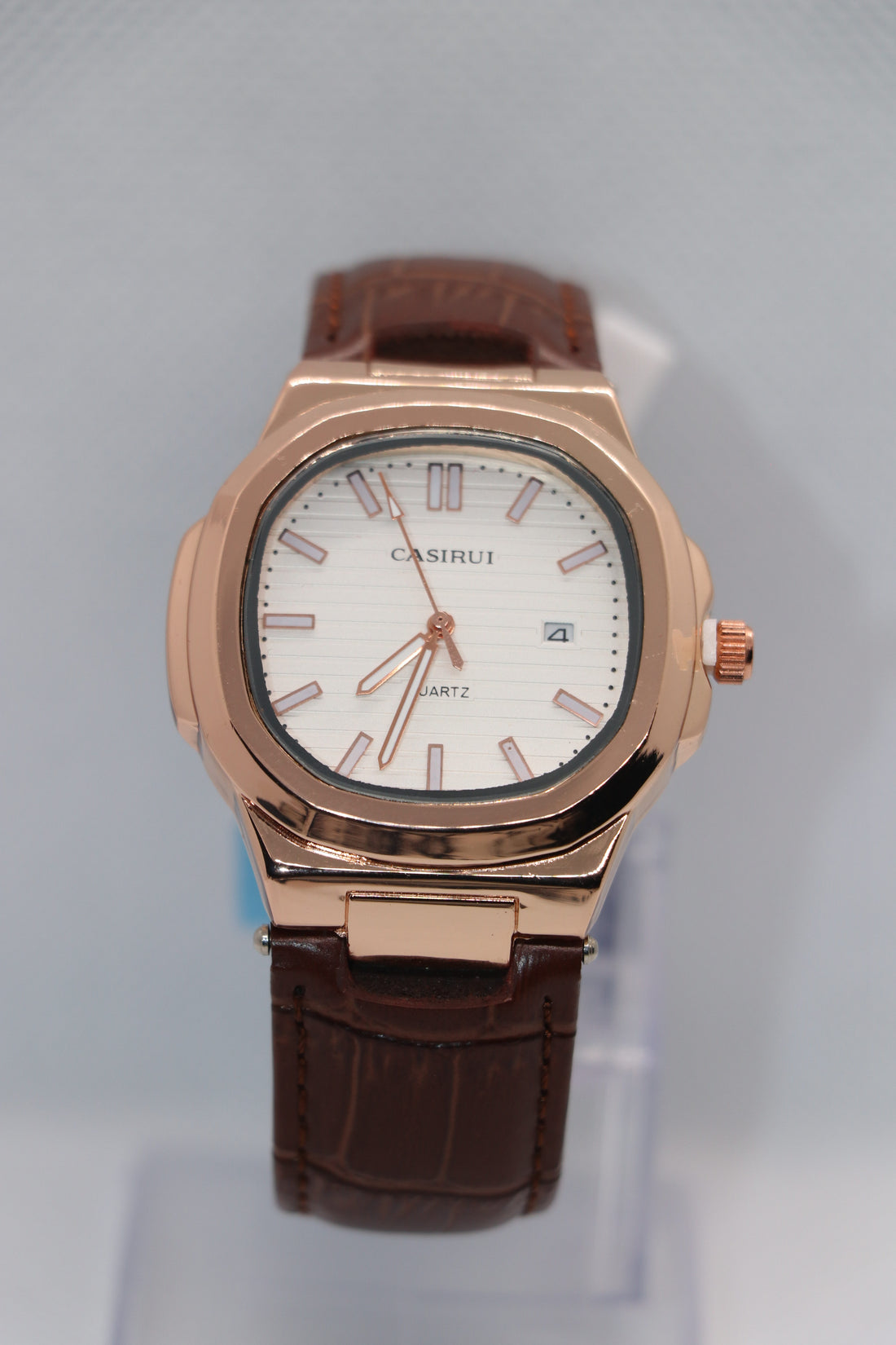 Casirui White Dial Brown Leather Strap Men's Watch