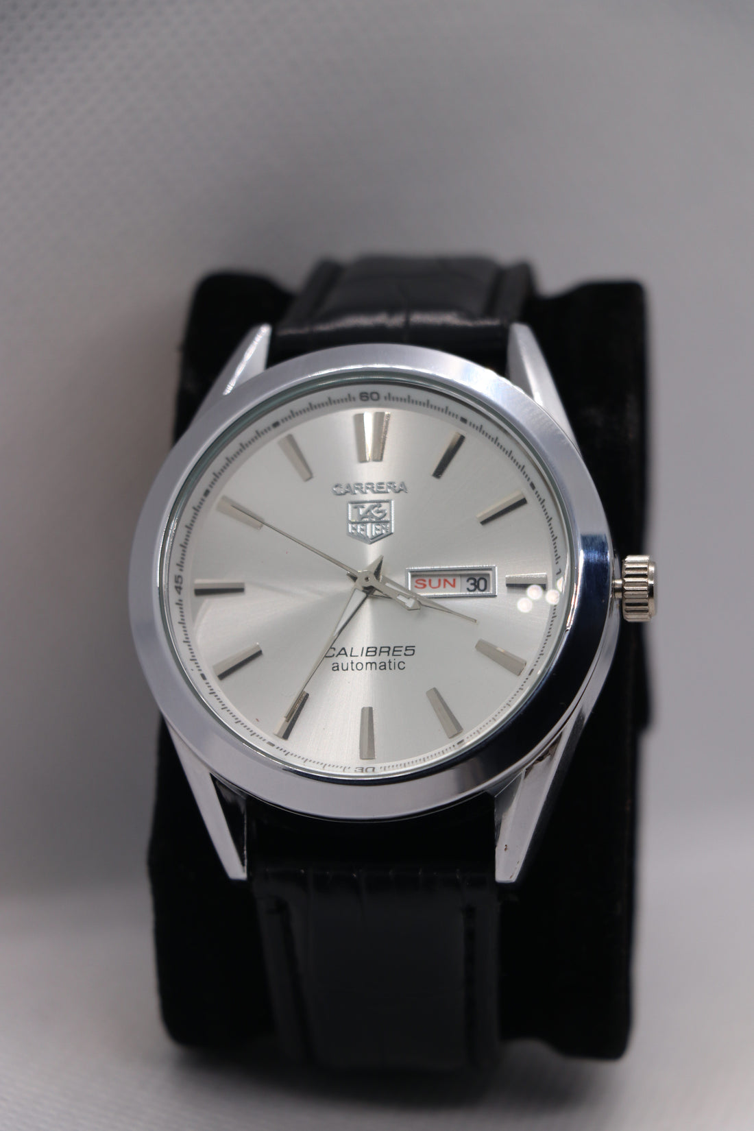 TAG Heuer Carrera White Dial Black Leather Strap Men's Watch