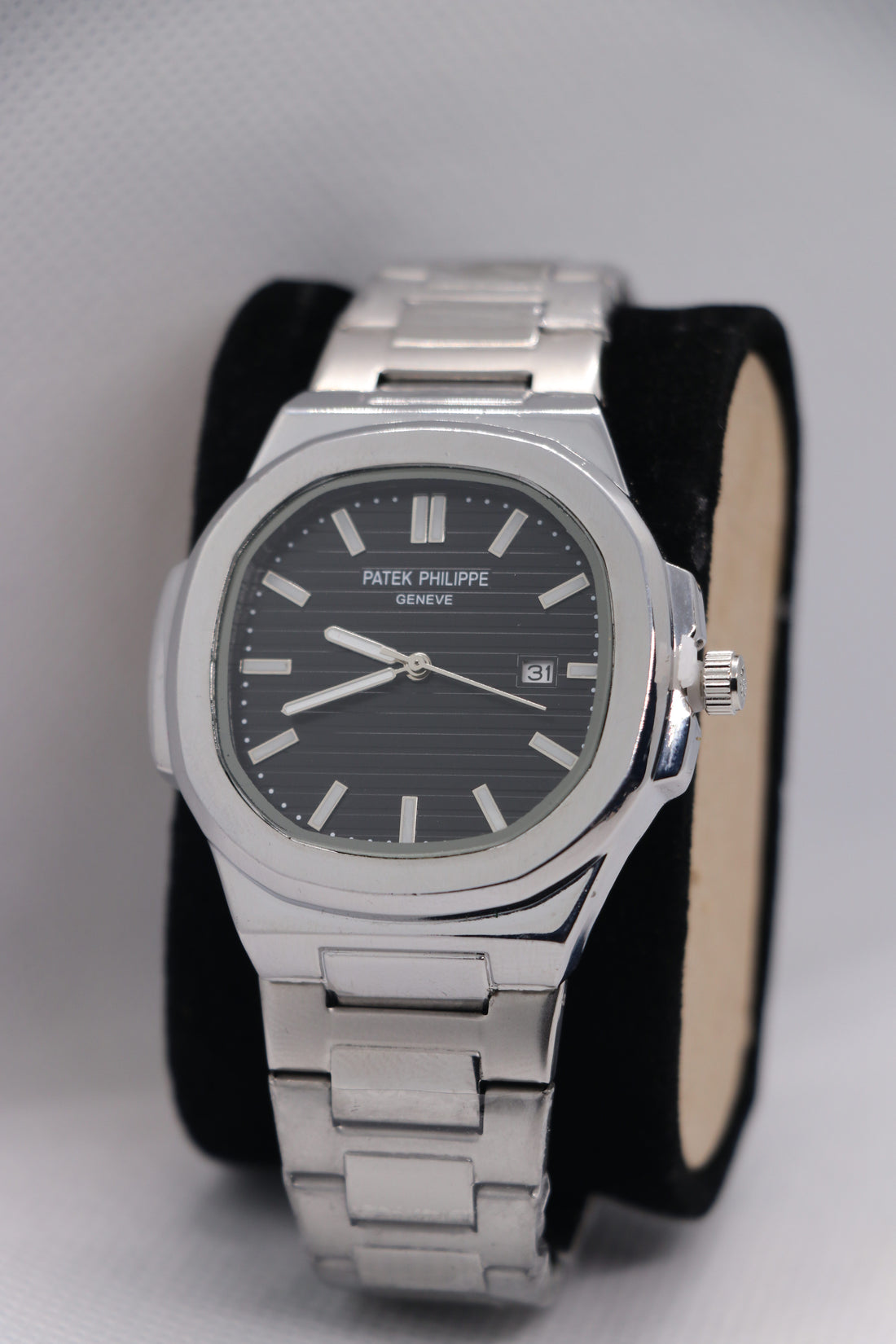 Patek Philippe Black Dial Stainless Steel Men's Watch