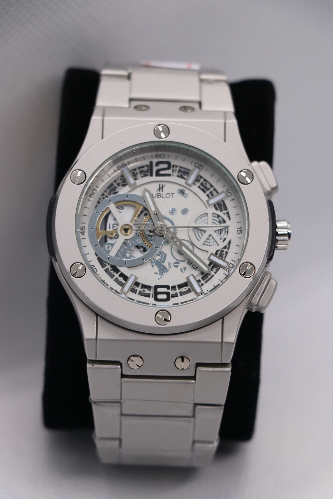 Hublot Skeleton White Dial Stainless Steel Men's Watch