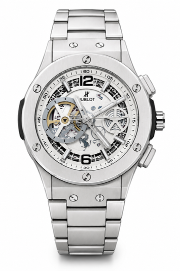 Hublot Skeleton White Dial Stainless Steel Men's Watch